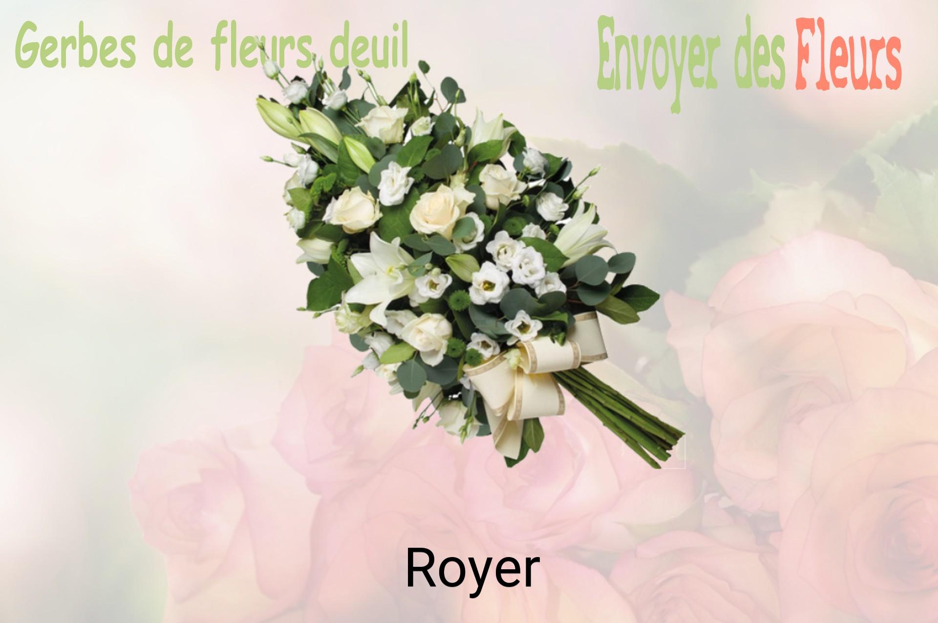 Gerbe de fleurs de deuil livrée à Royer